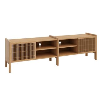 Naan Furniture Mueble TV mediano en pino barnizado en color roble 201,4 cm