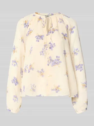 Only Relaxed Fit Chiffon-Bluse mit Allover-Muster Modell FUSINA in Ecru, Gr&ouml;&szlig;e XL