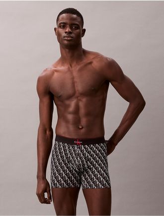 Calvin Klein Mens Graphic Monogram Microfiber Stretch Boxer Brief - Black - XL