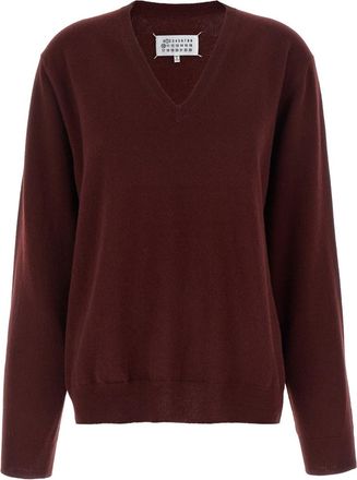 Maison Margiela Maroon Four Stitches sweater