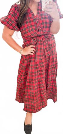 Entro Christmas Cheer Midi Dress In Red