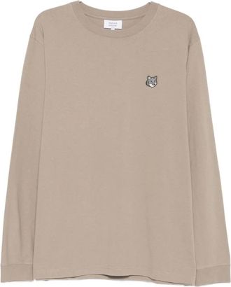 Maison Kitsun&eacute; Maison Kitsune T-shirts en polos - Heren - Longsleeves - Beige - 2XL - Nylon - Tops