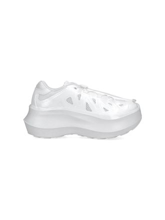Comme Des Gar&ccedil;ons White Futuristic Sculpted Sole Mesh Sneakers