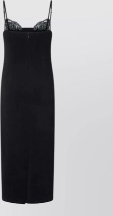 Pinko dress spaghetti straps back slit lace detail