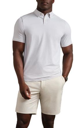Rhone Commuter Slim Fit Performance Polo in Sleet Gray Micro Grid at Nordstrom, Size Xx-Large
