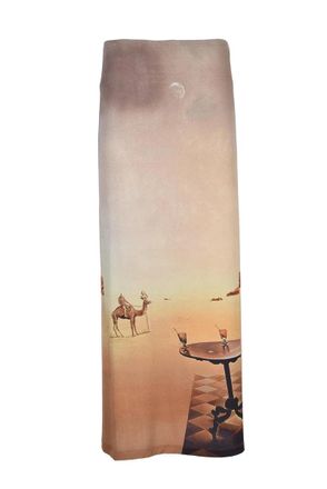 Paco Rabanne Long Jersey Skirt Beige