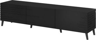 Mirjan24 Mueble Tv Charlotte 142, Negro, N&uacute;mero De Puertas: 1, N&uacute;mero De Cajones: 0, 186x48x40cm