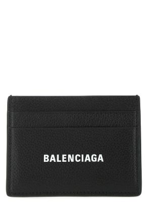 Balenciaga Black Leather Card Holder