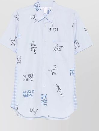 Comme Des Gar&ccedil;ons shirt graphic pattern and checkered panels
