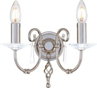 Netlighting Aegean 2 Light Indoor Candle Wall Light Polished Nickel E14