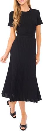 Ted Baker Pointelle Short Sleeve Midi Dress in Rich Black at Nordstrom Rack, Size X-Large