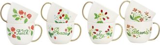 Gibson Home 8 Piece 17.5 Ounce Ceramic Assorted Mug Set in White at Nordstrom
