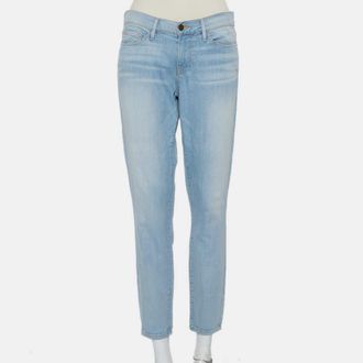 Frame Denim Frame Blue Faded Denim Le Skinny De Jeanne Crop Jeans