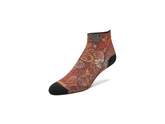 Smartwool Bike Zero Cushion Paisley Print Ankle Socks Cycling Sock Picante : LG (Womens Shoe 10-12.5), Merino/Nylon/Polyester