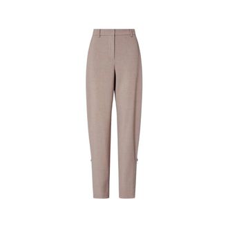 Liu Jo Broeken, Dames, Beige, S, Leer, Tapered Broek