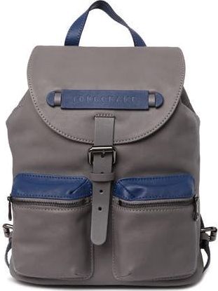 Longchamp Small Leather Flap Backpack in Grey/blue at Nordstrom Rack