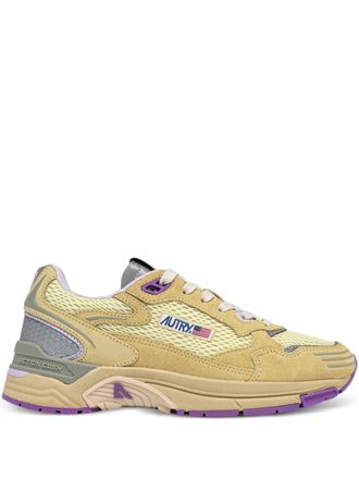 Autry logo-patch lace-up sneakers - women - Calf Suede/Fabric/Fabric/Rubber - 39 - Neutrals