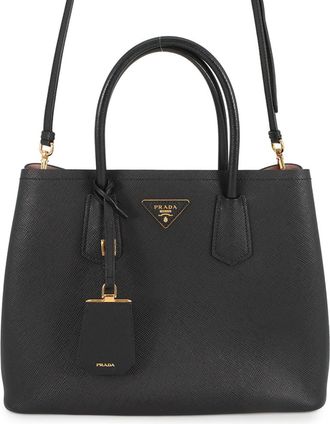 Prada Black Saffiano Handbag Shoulder Bag Tote Bag (Pre-Owned)