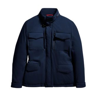 Fay Winter Jackets, male, Blue, Size: XL Padded Field Jacket