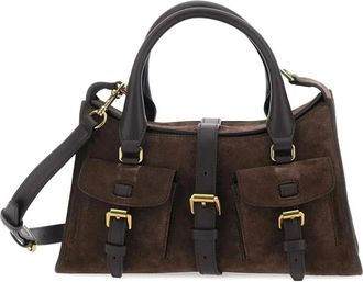 Mulberry Small Roxanne Suede Buckle Tote Bag - Dames - Handtassen - Bruin - ONE Size - Su&egrave;de - Tassen
