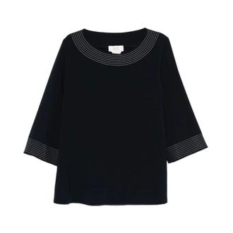 Marina Rinaldi Mrnruta Stitched Blouse - female - Marina Rinaldi - Blouses - Blue - 3XL - Blouses & Shirts