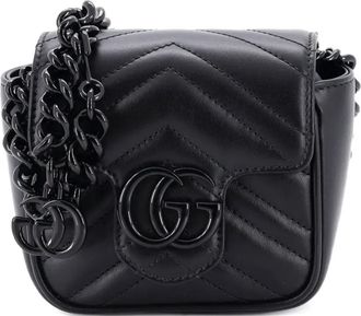 Gucci GG Marmont Flap Matelasse Leather Mini belt bag - Zwart