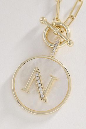 Melinda Maria Love Letters Initial Medallion Necklace
