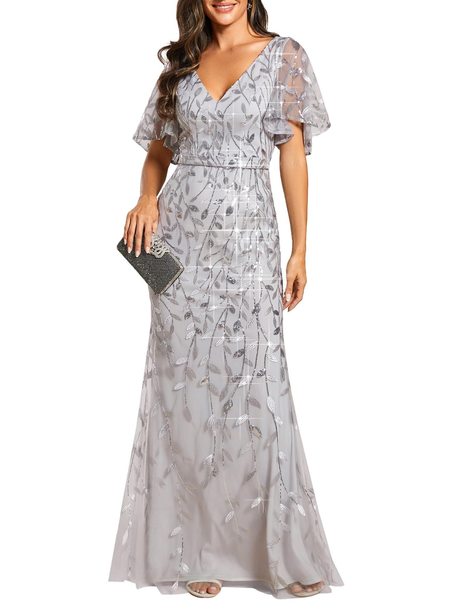 sachin and babi light blue dress Long Sleeve Evening Gown For Curvy Body Plus Size Long Sleeve Formal  Dresses Ever-Pretty US