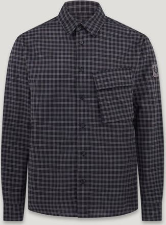 Belstaff Scale Shirt Mens Brushed Cotton Black / Tornado Grey Size 2XL