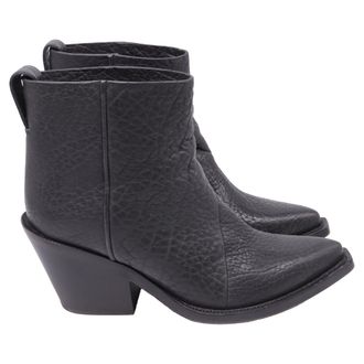 Acne Studios Donna Western Ankle Boots in Black Leather