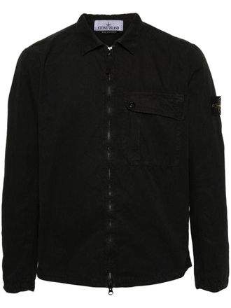 Stone Island Compass cotton shirt jacket - Black