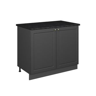 Vicco Mueble Bajo Para Fregadero Fame-line, Antracita-oro Landhaus/antracita, 100 Cm, Et Antracita, Vicco