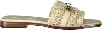 Twinset Beige Polyester Womens Slides