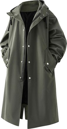 Generic Men Long Coat, Trench Coat Slim Fit Notched Collar Coats For Men Uk Winter Classic Jacket Casual Long Jacket Warm Overcoat Trenchcoat Regular Fit Full