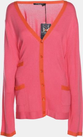 Marina Rinaldi Marina Sport By Marina Rinaldi Pink/orange Silk Knit Full Sleeve Sweater