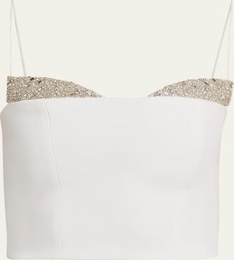 Alice & Olivia Hallie Embellished Peekaboo Top