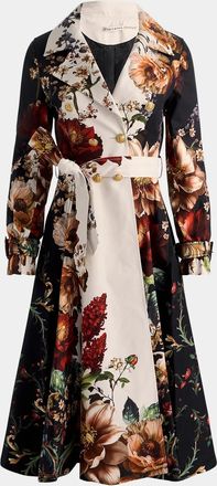 Alice & Olivia Ellie Belted Godet Trench Coat