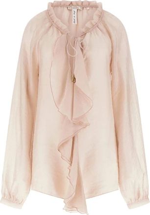 Guess Maelys Geplooide Blouse - Dames - Blouses - Roze - XS - Overhemden