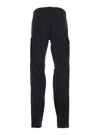 C.P. Company Mens Cargo Pants Stretch Cotton Black Trousers