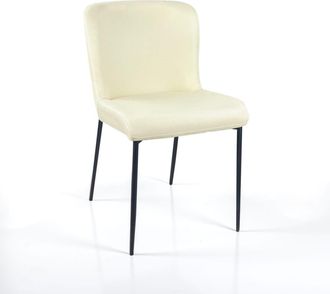 Oresteluchetta Set 2 sillas de tejido beige, estructura negra 82x49x59 cm