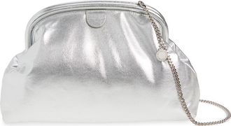 Stella McCartney Falabella Padded Metallic Soft Clutch with Chain in Silver at Nordstrom