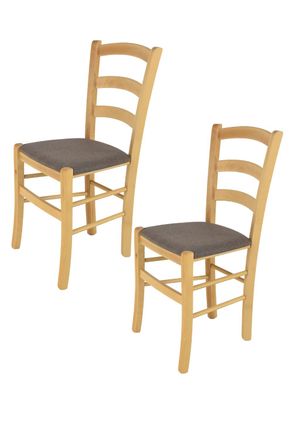 Tommychairs Tommychairs 2 Sillas Venice En Haya Color Natural, Asiento Tela Corzo