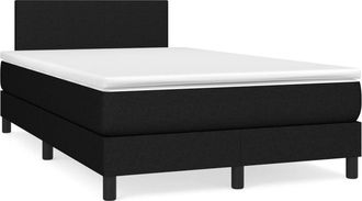 vidaXL Vidaxl - Cama Box Spring Con Colch&oacute;n Y Luces Led Tela Negro 120x190 Cm