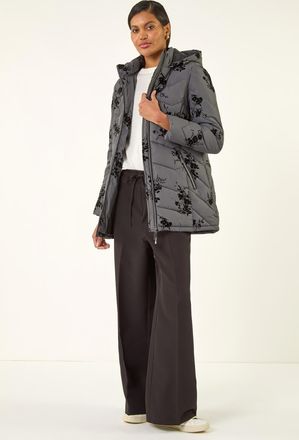 Roman Floral Flock Padded Coat