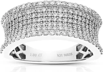 Vir Jewels 1 cttw Lab Grown Diamond Wedding Band in Sterling Silver For Women