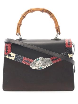 Gucci 2016-2025 Leather Lilith Bamboo Top Handle satchel - Nero