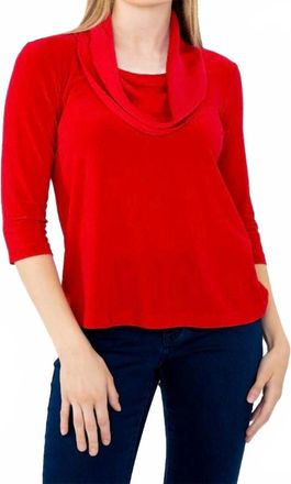 Joseph Ribkoff Cowl Neck Top In Red