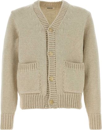 Auralee Sand Wool Blend Cardigan