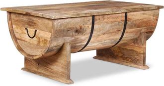 vidaXL Vidaxl - Mesa de centro de madera maciza de mango 88x50x40 cm