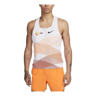 Nike AeroSwift NN Running Singlet White Orange DV7714-100